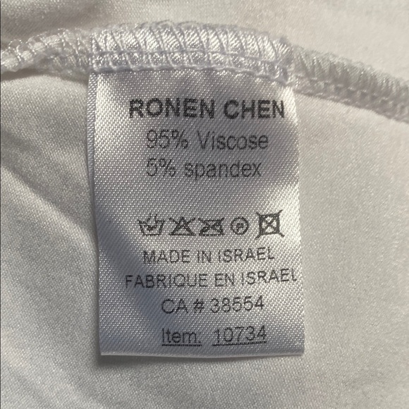 Ronen Chen Womens White Alona Cowl Neck Wrap Top sz 2 - Picture 8 of 10